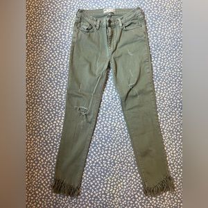 Free People Army green pants size 25